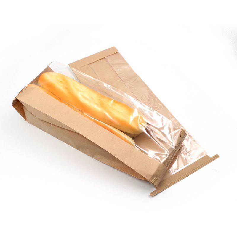 Prémium minőségű kraft papírcsomagoló táska tiszta ablakokkal, testreszabott